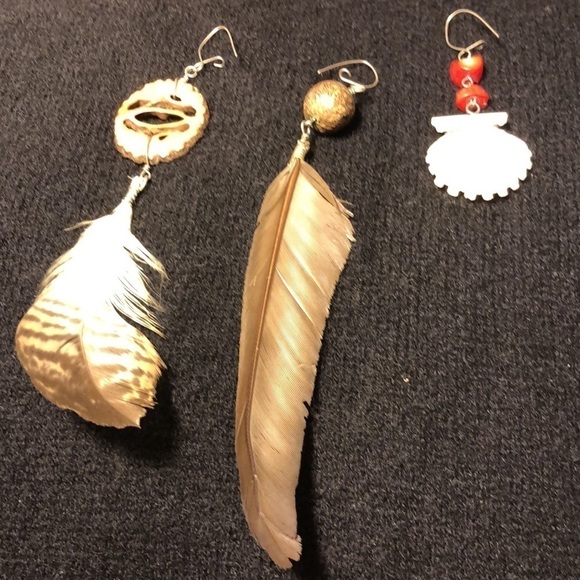 Feather 🪶 and shell 🐚 earrings - Picture 5 of 7